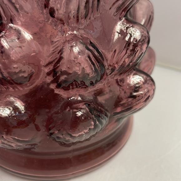 Vintage Empoli Italy Barnacle Amethyst Glass Vase‎ 11" Tall MCM - Picture 2 of 8